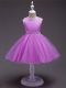 Sleeveless Zipper Knee Length Beading Kids Pageant Dress