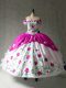 New Style Multi-color Lace Up Sweet 16 Quinceanera Dress Embroidery and Ruffles Cap Sleeves Floor Length