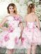 Captivating Multi-color Organza Zipper Off The Shoulder Sleeveless Mini Length Wedding Gowns Hand Made Flower
