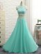 Exceptional Floor Length Two Pieces Sleeveless Apple Green Side Zipper