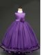 Sleeveless Zipper Floor Length Hand Made Flower Pageant Gowns For Girls