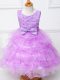 Discount Ruffled Layers and Bowknot Little Girls Pageant Dress Lilac Zipper Sleeveless Tea Length