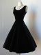 Black Sleeveless Knee Length Bowknot Zipper Homecoming Dress