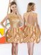 Low Price Champagne Sleeveless Taffeta Backless Quinceanera Court Dresses for Prom and Party