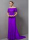 Ideal Eggplant Purple Short Sleeves Lace Zipper Mother of the Bride Dress