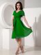 Fashionable Knee Length Zipper Mother of the Bride Dress Green for Prom and Party with Ruching