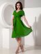 Short Sleeves Zipper Knee Length Ruching Mother Dresses