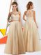 Eye-catching Sleeveless Floor Length Lace Zipper Court Dresses for Sweet 16 with Champagne