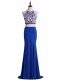 Sexy Scoop Sleeveless Chiffon Prom Dresses Beading Zipper