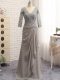 Most Popular Long Sleeves Zipper Floor Length Lace and Appliques Mother Dresses