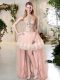 Sumptuous Scoop Sleeveless Tulle Prom Dress Beading and Lace and Appliques Zipper
