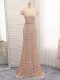 Sweet Lace Cap Sleeves Floor Length Mother Dresses and Beading and Belt