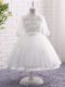 New Arrival White Zipper Scoop Lace and Appliques Flower Girl Dresses for Less Lace Short Sleeves