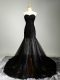 Custom Designed Sleeveless Beading and Appliques Lace Up Prom Gown with Black