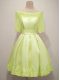 Customized A-line Vestidos de Damas Yellow Off The Shoulder Taffeta Half Sleeves Knee Length Lace Up