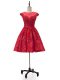 Red Lace Lace Up Sweetheart Sleeveless Mini Length Party Dress Beading and Appliques