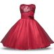 Sleeveless Bowknot and Belt and Hand Made Flower Zipper Toddler Flower Girl Dress