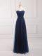 Fantastic Navy Blue Lace Up Court Dresses for Sweet 16 Belt Sleeveless Floor Length