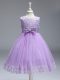 Amazing Scoop Sleeveless Zipper Kids Pageant Dress Lavender Tulle