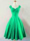 Dark Green Sleeveless Ruching Mini Length Quinceanera Court of Honor Dress