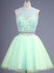 Apple Green Scoop Neckline Beading Quinceanera Court Dresses Sleeveless Lace Up