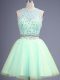 Apple Green Scoop Neckline Beading Quinceanera Court Dresses Sleeveless Lace Up