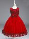 Cheap Tulle Sleeveless Knee Length Party Dress and Lace and Bowknot