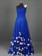 Eye-catching Floor Length Empire Sleeveless Royal Blue Side Zipper