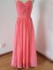 Watermelon Red Sweetheart Zipper Ruching Bridesmaid Dress Sleeveless