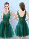 Charming Tulle Sleeveless Knee Length Vestidos de Damas and Lace