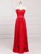 Noble Red Wedding Party Dress Prom and Party and Wedding Party with Beading and Belt Sweetheart Sleeveless Zipper