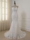 White Sleeveless Lace and Appliques Zipper Wedding Dresses