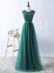 Sleeveless Beading Zipper Prom Dress with Green