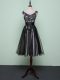 Flare Black Zipper Scoop Lace and Appliques Prom Evening Gown Tulle Sleeveless