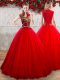 Pretty Organza Short Sleeves Floor Length Ball Gown Prom Dress and Appliques