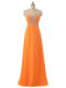 Beautiful Orange Sweetheart Lace Up Beading and Ruching Dress for Prom Sleeveless