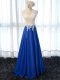 Artistic Floor Length Empire Sleeveless Royal Blue Prom Dresses Zipper