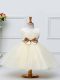 Classical Scoop Sleeveless Zipper Party Dresses Champagne Tulle
