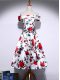 Knee Length Lace Up Homecoming Dress Multi-color for Prom and Party and Sweet 16 and Beach with Pattern