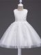 Scoop Sleeveless Zipper Flower Girl Dresses White Tulle