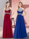 Top Selling Wine Red Chiffon Backless Dress for Prom Sleeveless Floor Length Beading