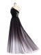 Multi-color Homecoming Dress Chiffon Brush Train Sleeveless Beading and Ruching