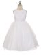 Spectacular White Tulle Lace Up Scoop Sleeveless Knee Length Flower Girl Dress Beading