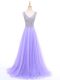 Latest Tulle Sleeveless Floor Length Juniors Evening Dress and Beading