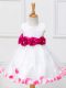 Knee Length White Flower Girl Dresses for Less Scoop Sleeveless Zipper