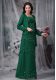 Green Empire Chiffon Straps Sleeveless Beading Floor Length Zipper Mother of Groom Dress