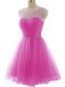 Noble Scoop Sleeveless Lace Up Homecoming Dresses Fuchsia Tulle