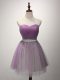 Lilac Sweetheart Lace Up Ruching Dama Dress Sleeveless