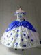 Organza and Taffeta Cap Sleeves Floor Length 15 Quinceanera Dress and Embroidery and Ruffles