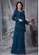 Navy Blue Empire Straps Sleeveless Chiffon Floor Length Zipper Beading Mother of Bride Dresses